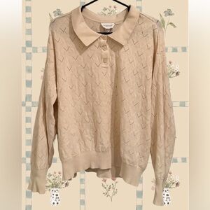 2 for 15$! 🌼 Beige Button Down Knit Shirt 🐰